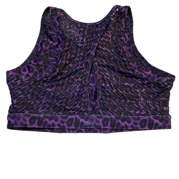 PELOTON Purple Leopard High Neck Sports Bra Small like new - Picture 4 of 5